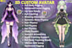 create anime vtuber model, vrchat avatar, vrm rigging, nsfw toggle, vseeface