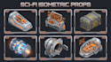 design hand painted sci fi 2d game assets and UI elements