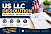 prepare US llc dissolution documents and closure checklist
