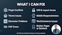 fix wordpress errors, bugs and website issues