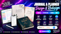 journal design, redesign, digital, hyperlink journal, canva journal, kdp journal
