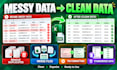 do excel data cleaning and CSV cleanup