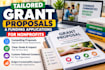 develop tailored grant proposals and funding applications for nonprofits