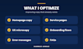 write UX copy, website content, and microcopy for app or web