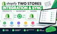 integrate and sync two shopify stores for products inventory and orders