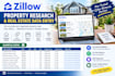 do zillow property research and real estate data entry