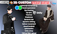 do custom 3d anime vrchat avatar, furry avatar, vtuber model with unity setup