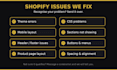 fix shopify bugs, theme errors, layout and css issues