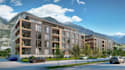 urban city aerial render, optimize building layout, landscape master planning