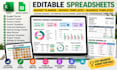 design editable excel, google sheets, budget spreadsheet and invoice templates