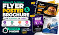 design print ready flyer, poster, and bronchure for business or event in 24 hour