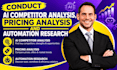 conduct ai saas competitor analysis, pricing and automation research
