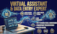 be your virtual assistant for data entry, copy paste work