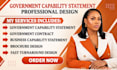 design government capability statement government contracts samgov bid proposal