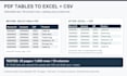 convert PDF tables to excel and CSV with data checks