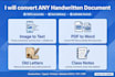 convert handwritten notes, letters, diaries to typed text