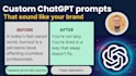 write custom chatgpt prompts for your brand voice