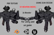 3d gun model weapon design pbr texture blender for unity and unreal engine game