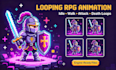 2d rpg looping character animation, pixal art sprite sheet rpg maker unity godot