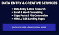 do data entry, copy paste, logo design, video editing