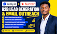 setup reply io automation email outreach hunter io lead generation campaigns