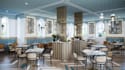 render 3d modern restaurant interior,cafe design,visualize bar, kitchen layout