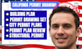 do full city permit drawing set, building permit plan for city approval plan set