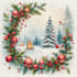 draw christmas card, invitation with watercolor