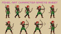 create pixel art character sprite sheet 2d game rpg animation 8bit 16bit assets