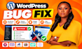 fix wordpress bugs, errors, issues, theme, plugin and CSS problems