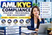draft aml kyc compliance policies, procedures and risk assessment