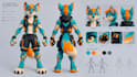 create a 3d character, 3d furry reference sheet or fursona turnaround for you