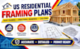 create US residential framing plans, roof framing and structural drawings