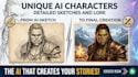 create unique character, sketches, and detailed lore