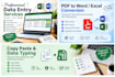 do accurate data entry, copy paste, and PDF conversion