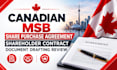 canadian msb share purchase agreement shareholder contract document drafting rev
