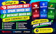 setup a doordash bot, spark driver bot, instacart driver bot high order grabber
