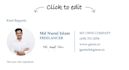 make clickable HTML email signature for email, outlook