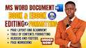 do ms word document design document editing and formatting kdp book editor