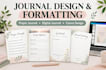 create journal design, prayer journal, digital journal and canva formatting