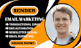 setup sender transactional emails sms automation sender newsletter design