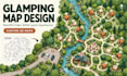 draw custom vector campground map, rv park map, resort and glamping site map