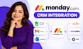 integrate monday CRM google sheets gmail outlook api zapier automation make com