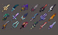create minecraft pixel art items, textures sprite sheet and icons
