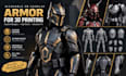 design wearable 3d cosplay armor for 3d printing