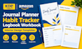 kdp journal planner habit tracker logbook workbook interior design templates