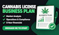 write a cannabis license application business plan with financial model