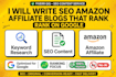 write seo amazon affiliate blogs and reviews