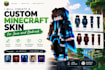 create a custom minecraft skin for java and bedrock