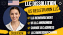do llc amendment, llc reinstate, change llc address, close ein and operation